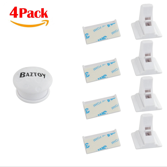 Baztoy 4 Locks + 1 Key Magnetic Safety Baby Child Proofing Cabinet UPC:799637065406