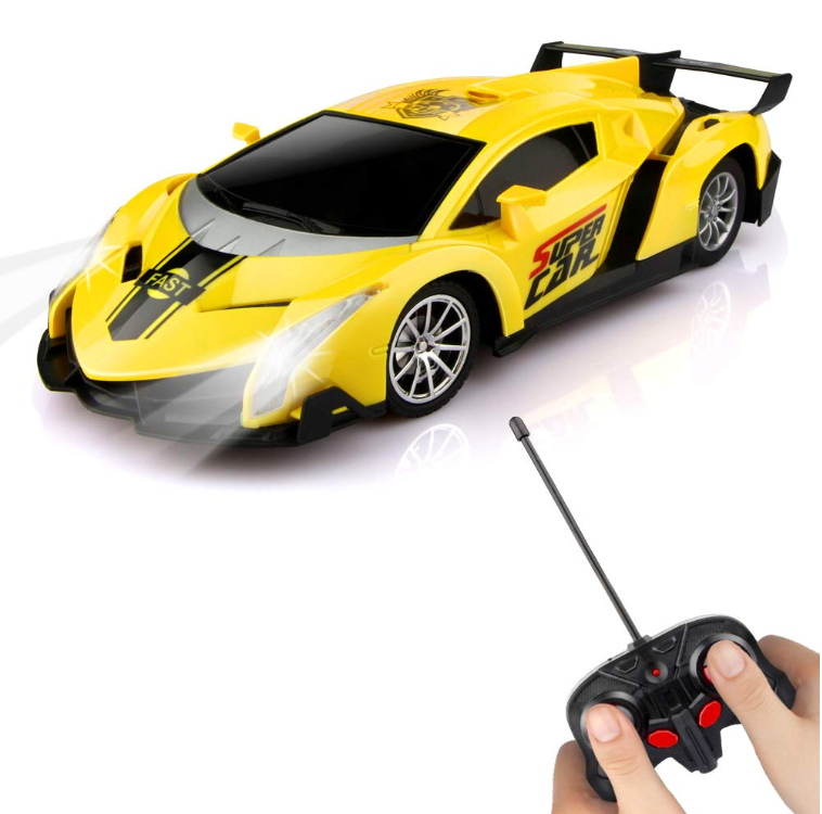 Baztoy Ferngesteuertes Auto, Kinder Spielzeug 1/24 Modell Auto RC Car Elektronisch Fernbedienung Fahrzeug mit LED Licht Radio Control Rennwagen Geschenke für Jungen Mädchen Indoor Outdoor Spiele