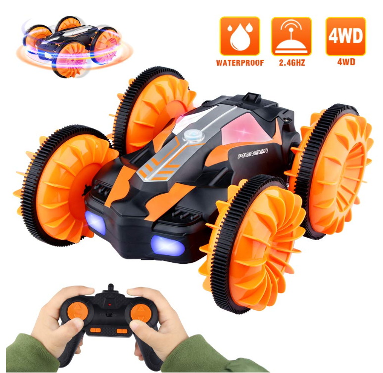 Baztoy Ferngesteuertes Auto, Kinderspielzeug Wasserdicht RC Auto Mit Fernbedienung 360 °Drehung Offroad Stunt Elektronisch Fahrzeug Mädchen Jungen Spielzeug Geschenk für Kinder Indoor Outdoor Spiele