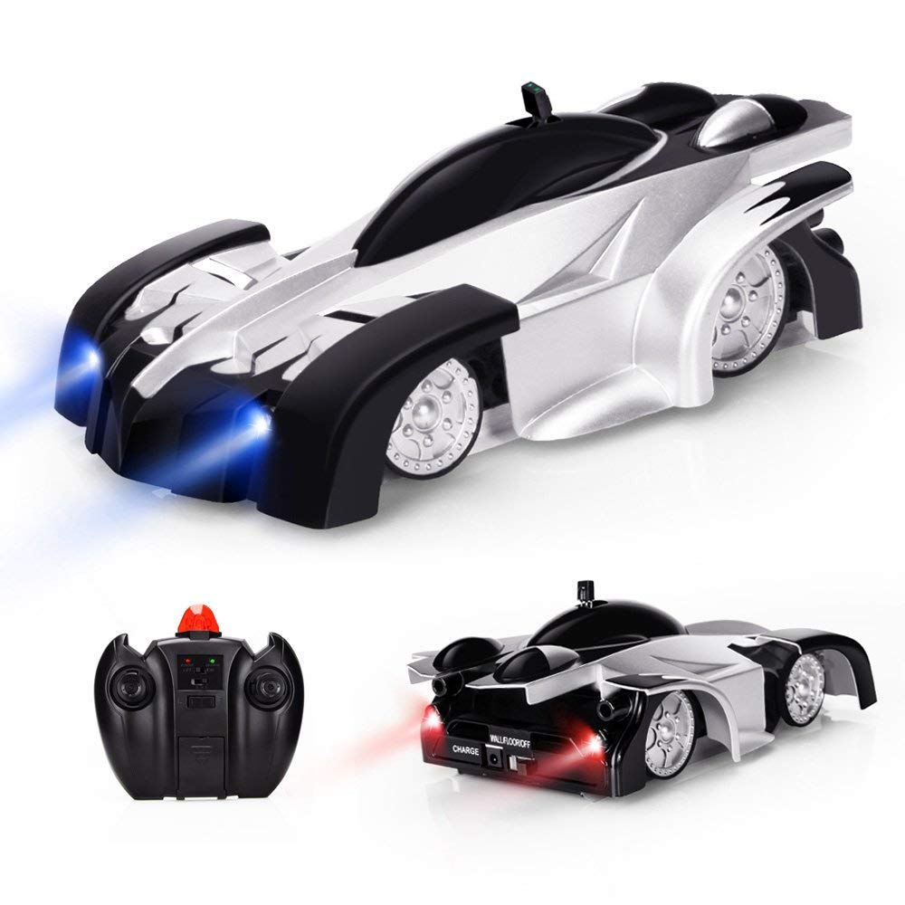 Baztoy Remote Control Kids Wall Climbing Dual Modes 360°Rotation Stunt RC Cars Vehicles Toys Children Games Funny Gifts Cool Gadgets for Boys Girls Teenagers Adults, Black  UPC 716045788390 