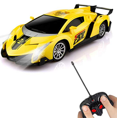 Baztoy Ferngesteuertes Auto, Kinder Spielzeug 1/24 Modell Auto RC Car Elektronisch Fernbedienung Fahrzeug mit LED Licht Radio Control Rennwagen Geschenke für Jungen Mädchen Indoor Outdoor Spiele UPC 710328743427