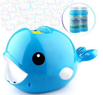 Growsland Automatic Bubble Machine with 2x70ml Liquid for Kids Boys Girls Bubble Toys Portable Bubble Maker with 3000+ Bubbles Per Minute Outdoor Toys Bubbles Games Gifts for Garden Party Wedding UPC：745695187277